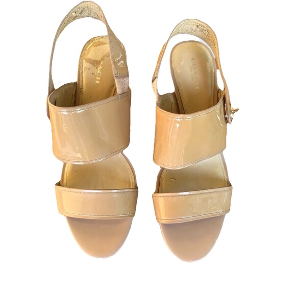 Coach Women's Marla Patent Open Toe Slingback Sandals, Size 8.5B - Picture 1 of 8